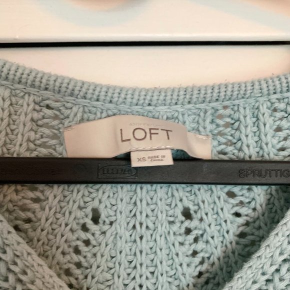Gently Worn LOFT Women's Aqua Sweater - Size XS - Picture 2 of 4